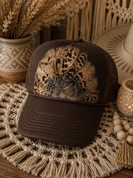 Chocolate Bark Feather Trucker